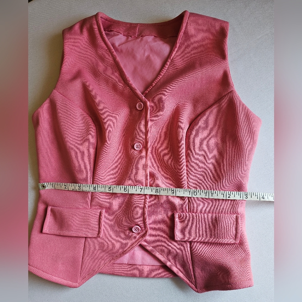 Vintage 70s Pink Taffy 2Piece Pantsuit Bellbottoms - Picture 8 of 16